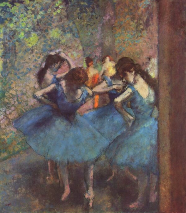 Edgar Degas - Modre plesalke - ročno slikana umetniška slika - olje na platnu