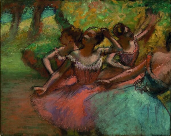 Edgar Degas - Štiri balerine na odru - umetniška slika za dnevno sobo - reprodukcija na platnu