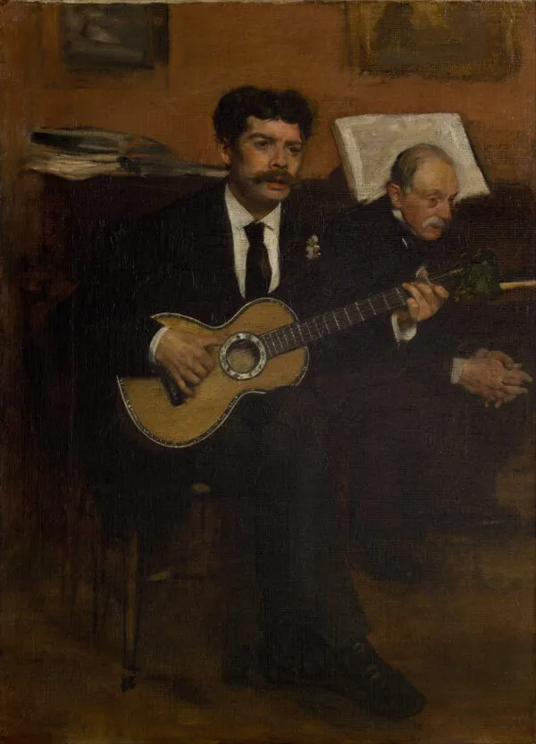 Edgar Degas - Lorenzo Pagans in Auguste De Gas - umetniška slika na platnu - ročno slikana reprodukcija