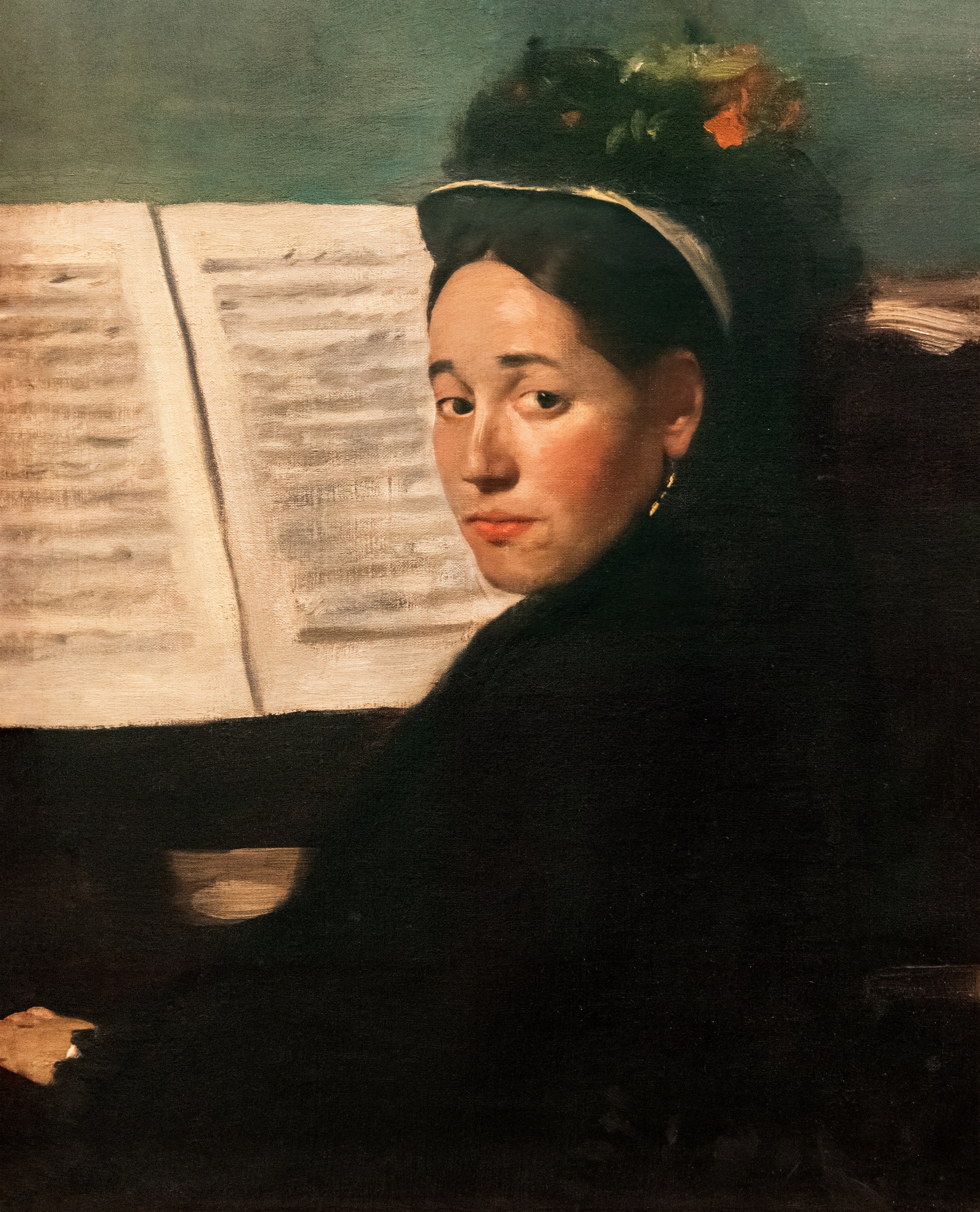 Edgar Degas - Gospodična Dihau za klavirjem - ročno slikana umetniška slika - olje na platnu