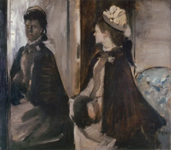 Edgar Degas - Gospa Jeantaud pred ogledalom - ročno slikana umetniška slika - olje na platnu