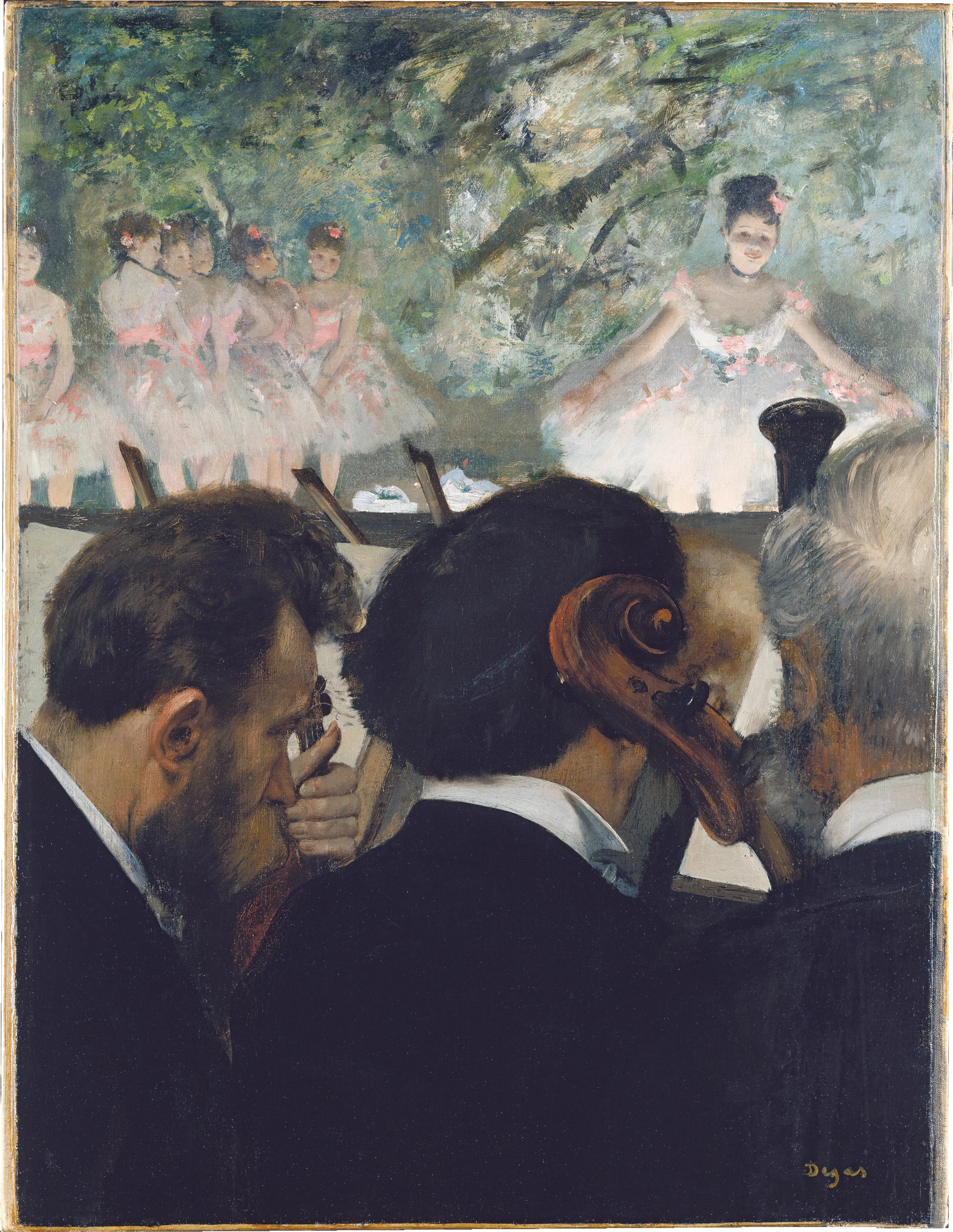 Edgar Degas - Glasbeniki v orkestru - ročno slikana umetniška slika - olje na platnu