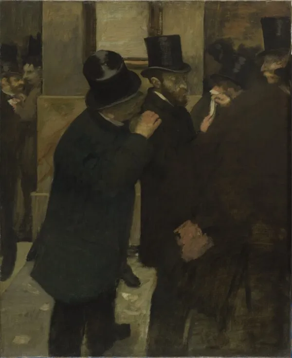 Edgar Degas - Portreti na borzi - ročno slikana umetniška slika - olje na platnu