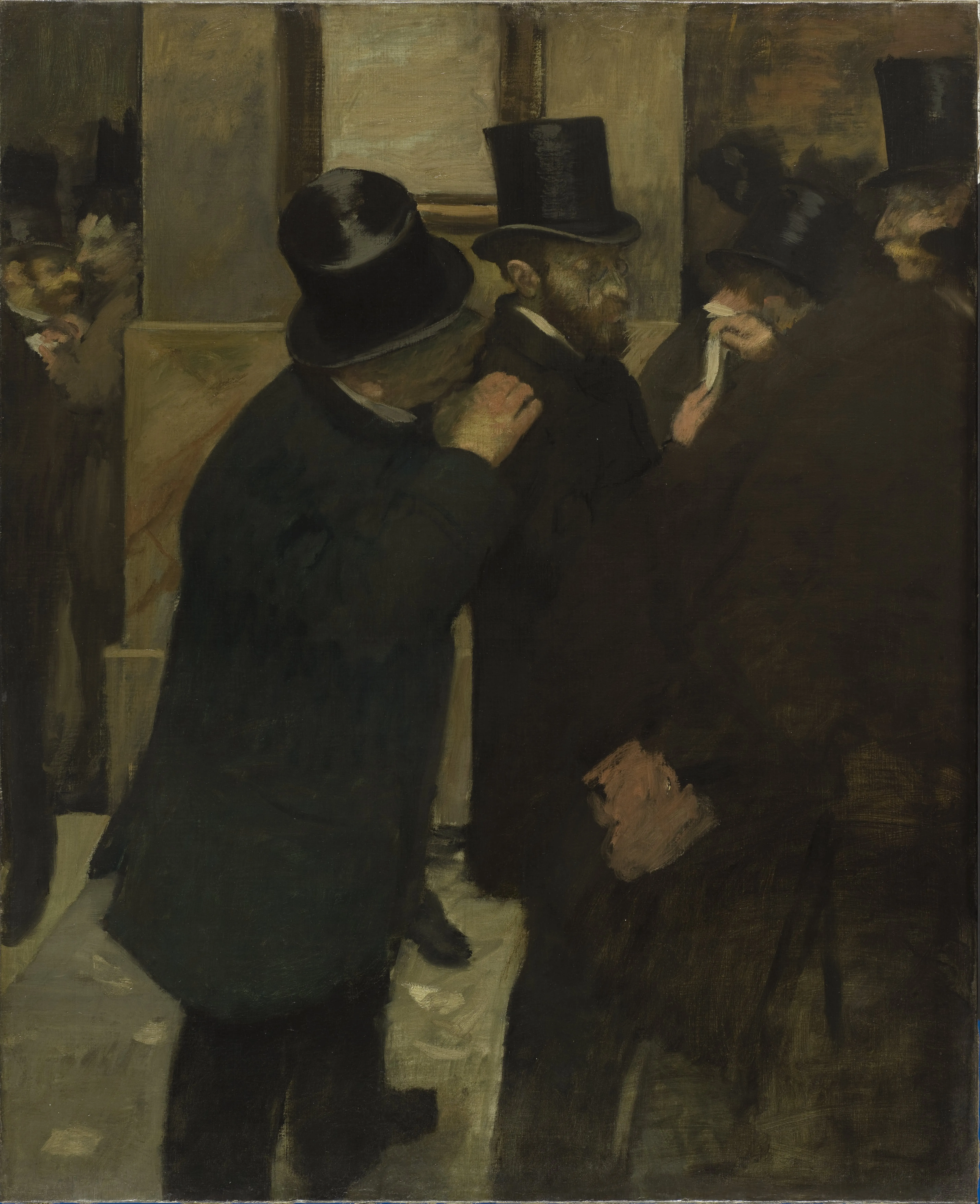 Edgar Degas - Portreti na borzi - ročno slikana umetniška slika - olje na platnu