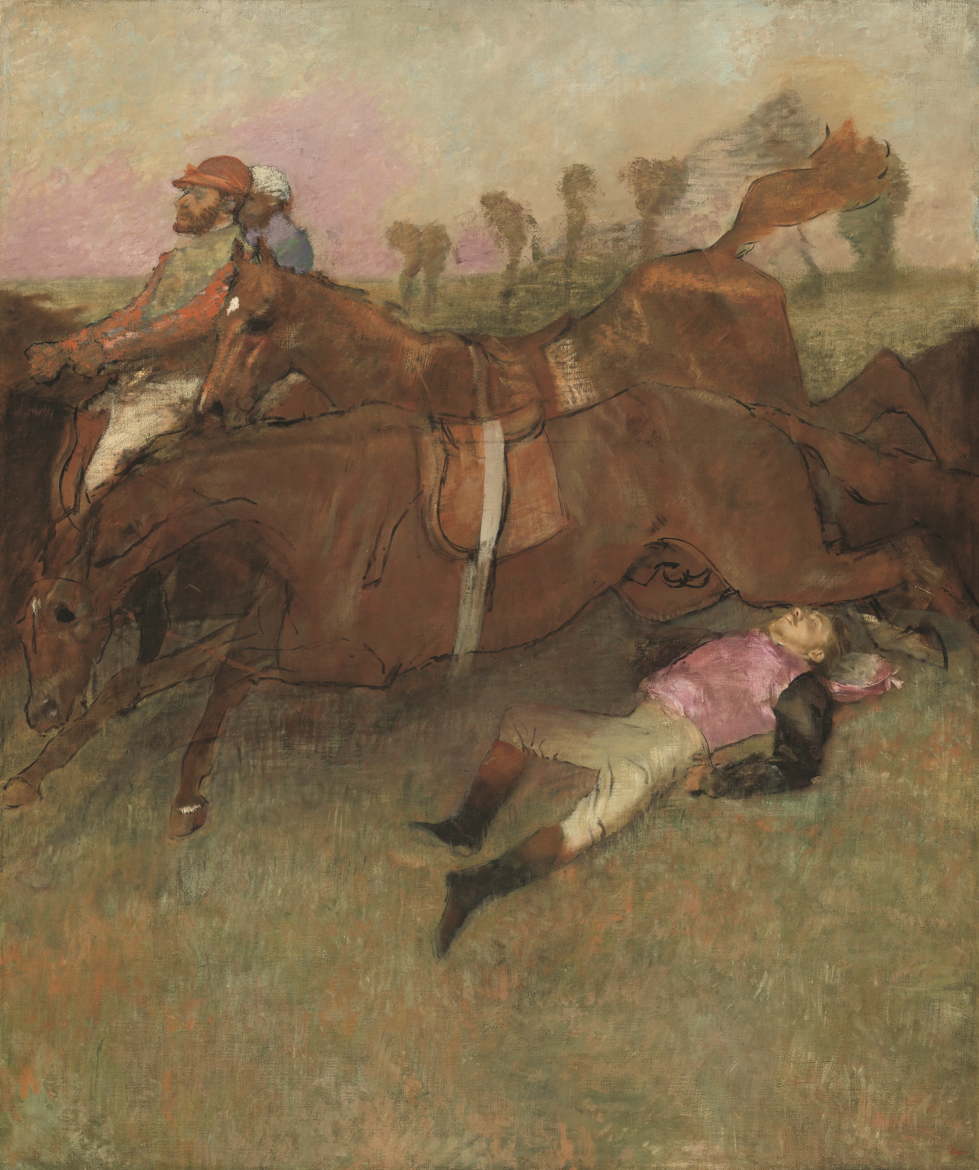 Edgar Degas - Prizor s steeplechasa. Padli jahač - umetniška slika za dnevno sobo - reprodukcija na platnu