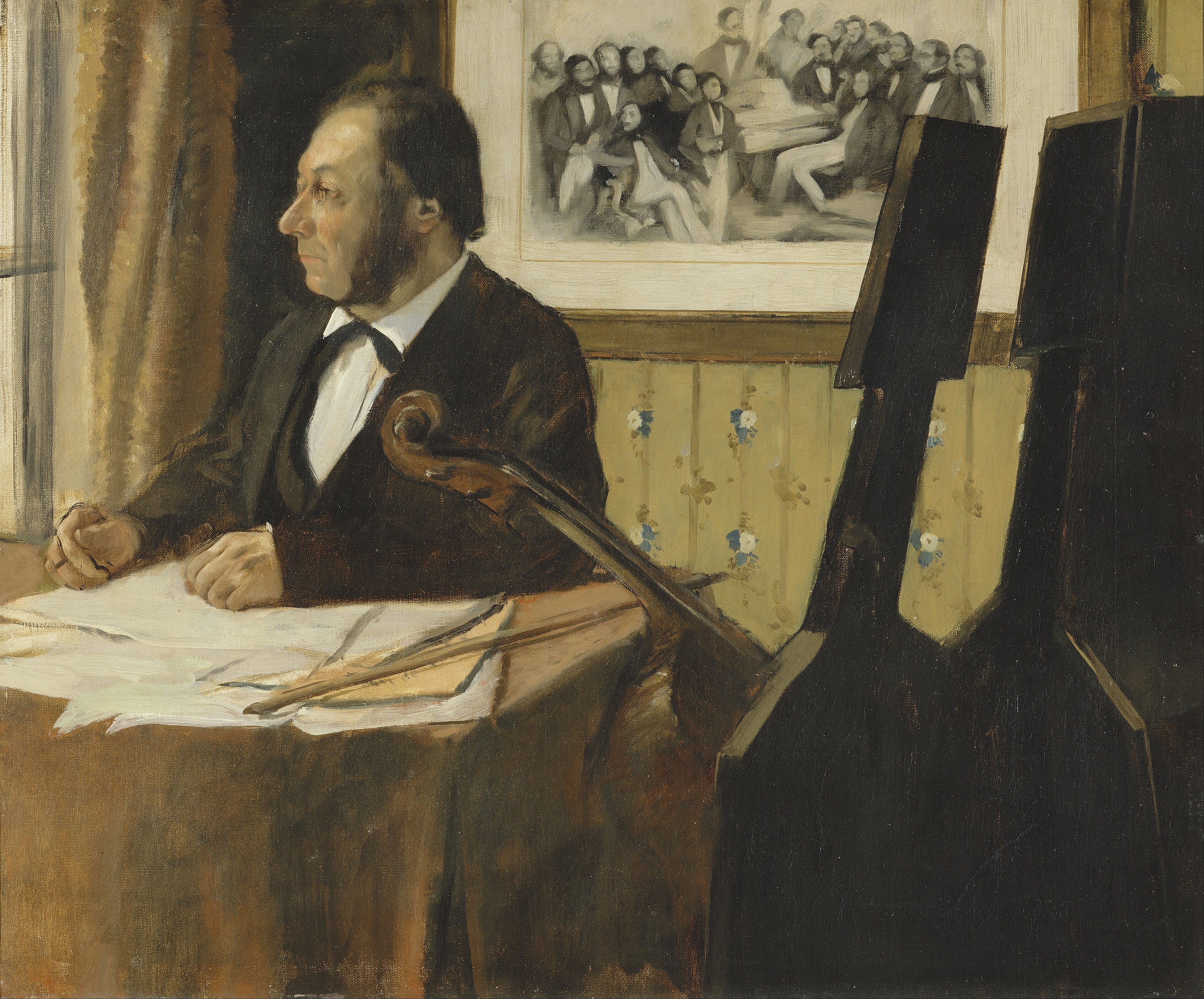 Edgar Degas - Violončelist Pilet - ročno slikana umetniška slika - olje na platnu