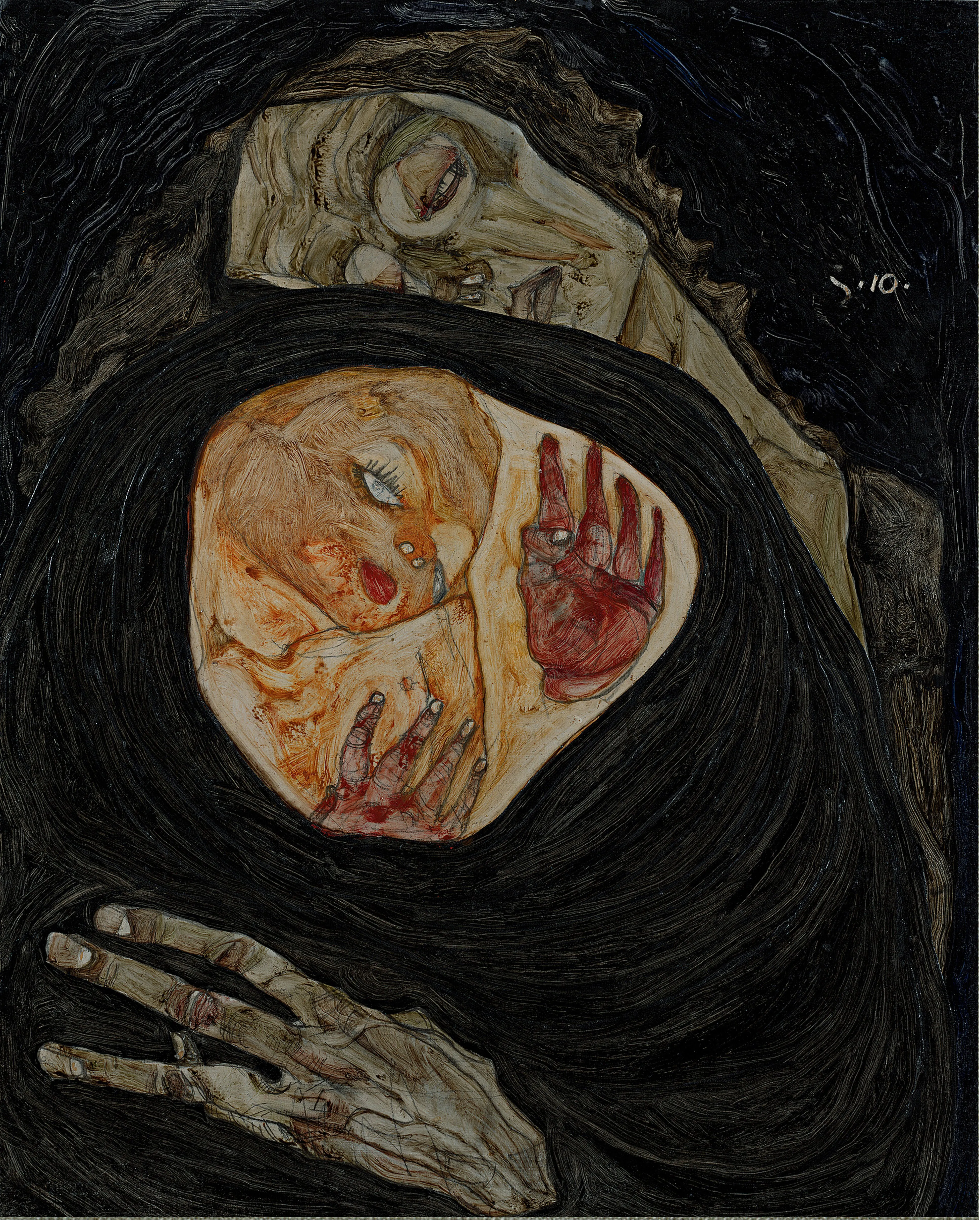 Egon Schiele - Mrtva majka I - umjetnička slika za dnevni boravak - reprodukcija na platnu