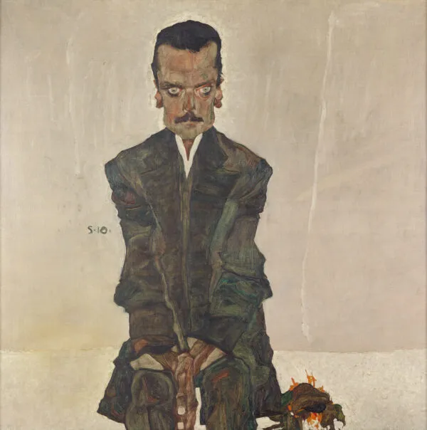 Egon Schiele - Portret Eduarda Kosmacka - ročno slikana umetniška slika - olje na platnu