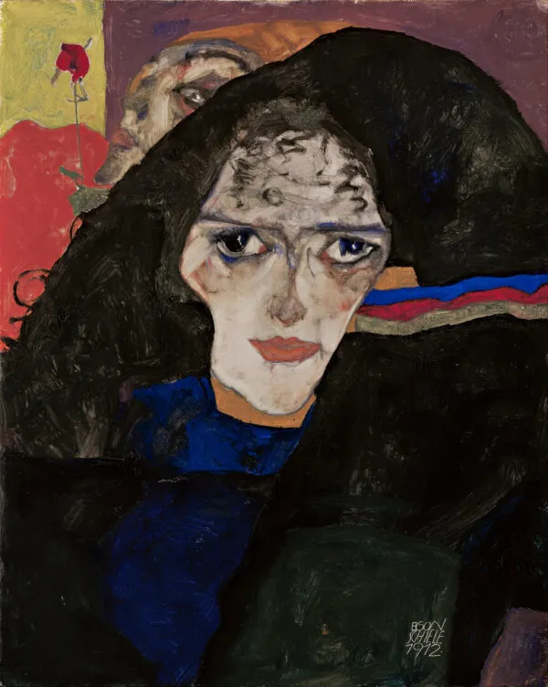 Egon Schiele - Žalujoča - ročno slikana umetniška slika - olje na platnu