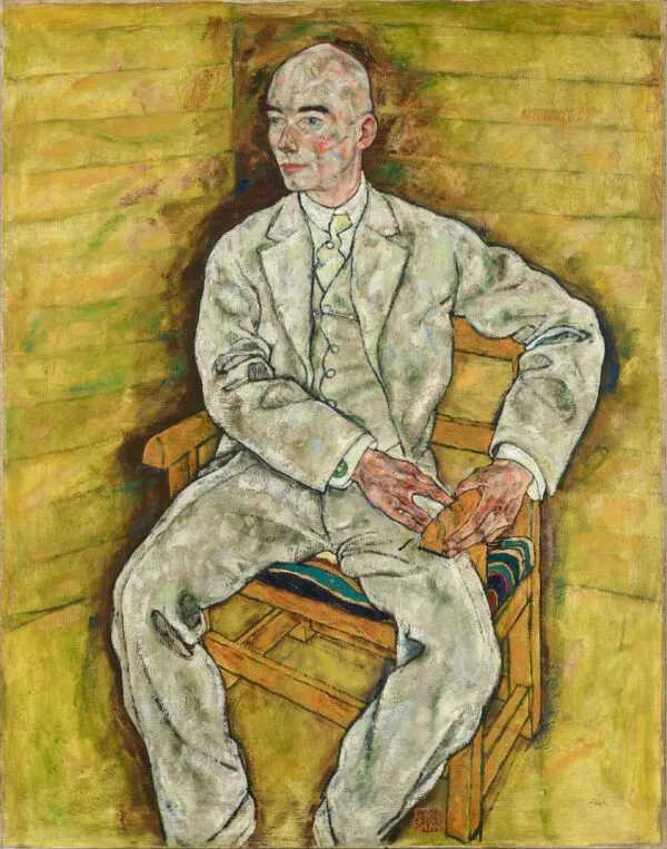 Egon Schiele - Portret Victorja Ritterja von Bauerja - umetniška slika na platnu - ročno slikana reprodukcija