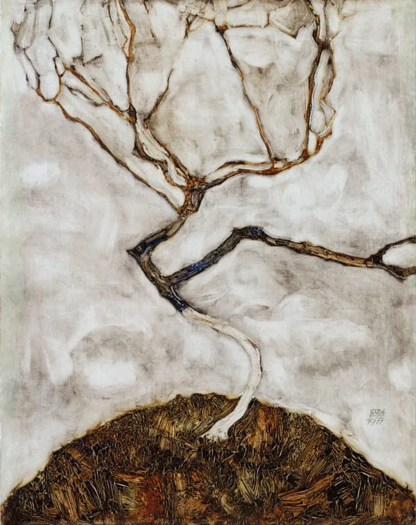 Egon Schiele - Piccolo albero nel tardo autunno - quadro su tela dipinto a mano per il soggiorno - riproduzione