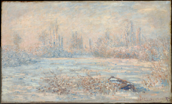 Claude Monet – Raureif – handgemaltes Ölgemälde, Reproduktion auf Leinwand