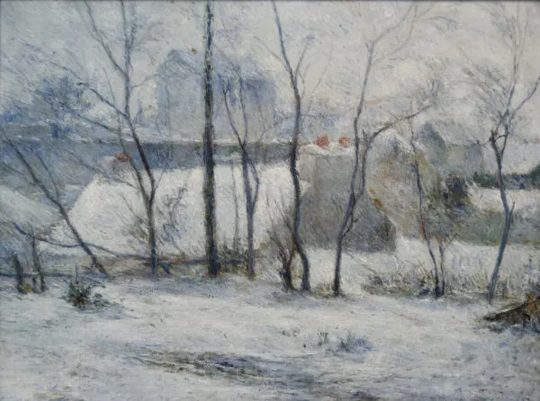 Paul Gauguin - Giardino sotto la neve - quadro su tela dipinto a mano - riproduzione
