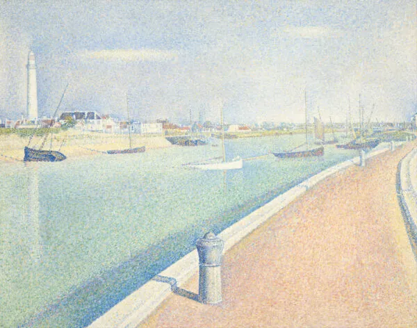 Georges Seurat - Kanal pri Gravelinesu, Petit Fort-Philippe - umetniška slika na platnu - ročno slikana reprodukcija
