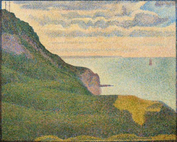 Georges Seurat - Morski prizor pri Port-en-Bessinu, Normandija - umetniška slika na platnu - ročno slikana reprodukcija