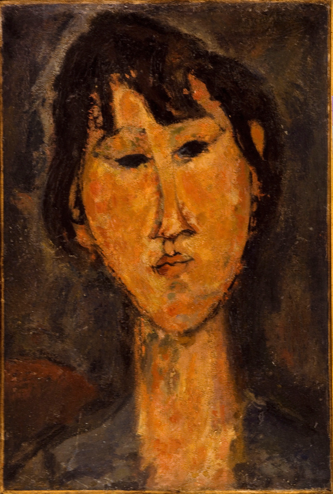 Amedeo Modigliani – Frauenkopf – handgemaltes Gemälde, Öl auf Leinwand