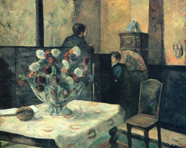 Paul Gauguin - Interno della casa del pittore in rue Carcel - quadro su tela dipinto a mano - riproduzione