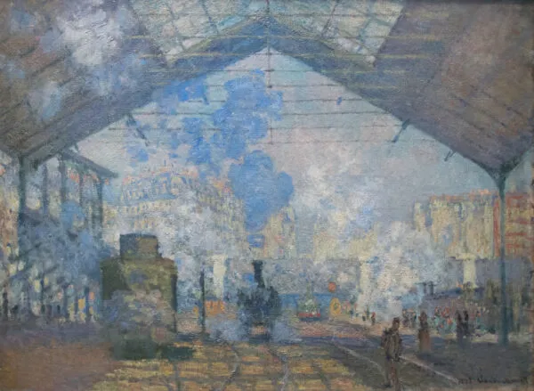 Claude Monet - Postaja Saint-Lazare - ročno slikana umetniška slika - olje na platnu
