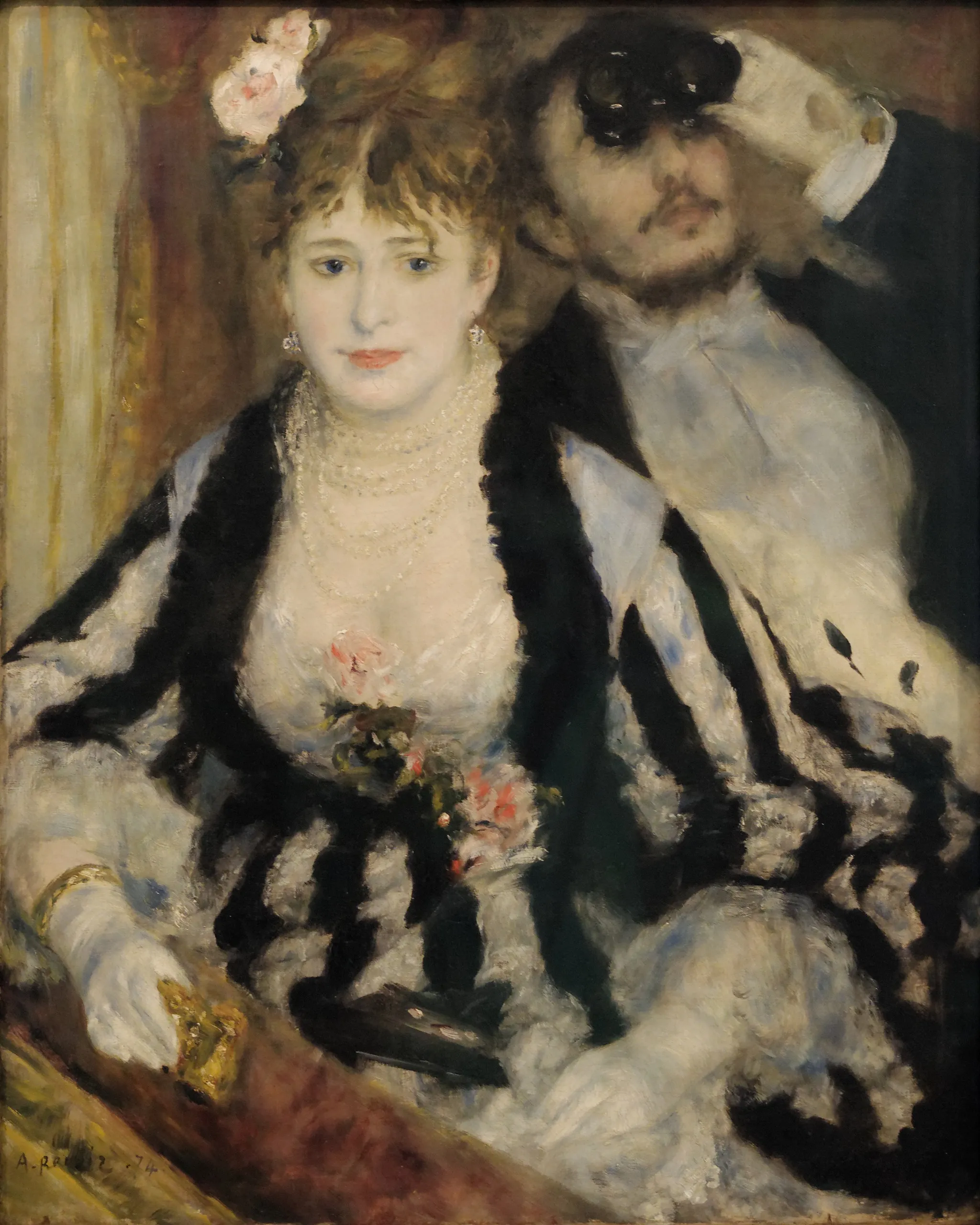 Pierre-Auguste Renoir - La Loge (The Theatre Box) - oil painting reproduction on canvas - hand-painted