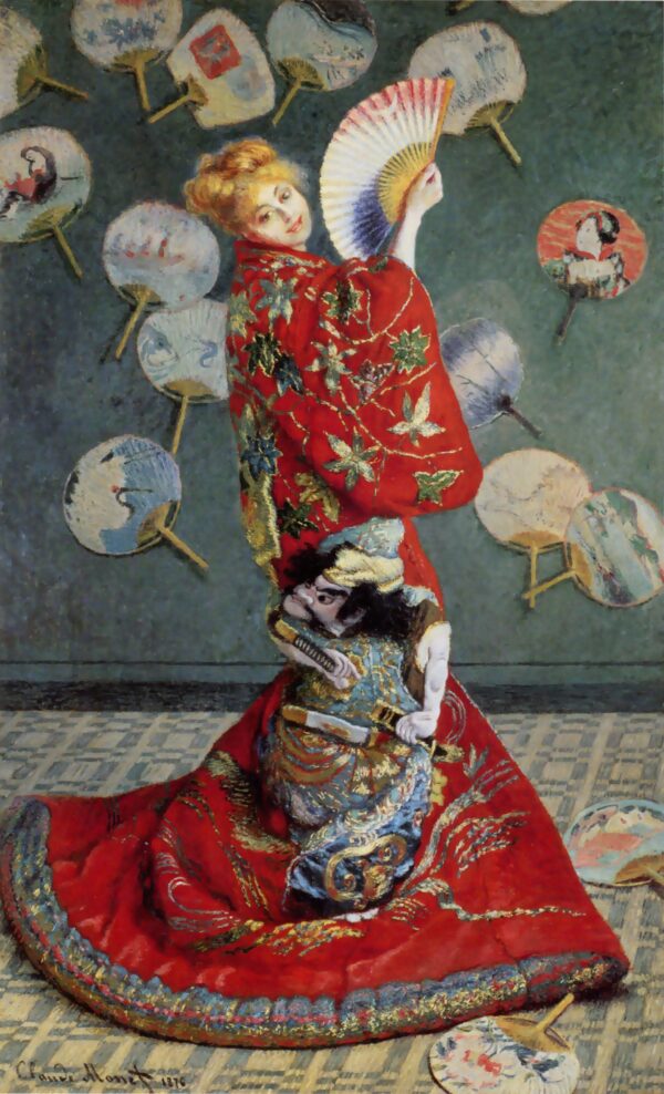 Claude Monet – Madame Monet im Kimono – handgemaltes Ölgemälde, Reproduktion auf Leinwand