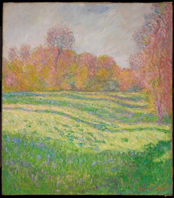 Claude Monet – Wiese bei Giverny – handgemaltes Ölgemälde, Reproduktion auf Leinwand