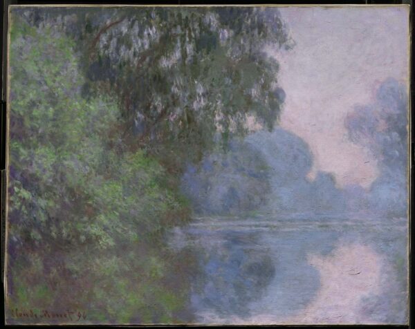 Claude Monet – Morgen an der Seine bei Giverny – handgemaltes Ölgemälde, Reproduktion auf Leinwand