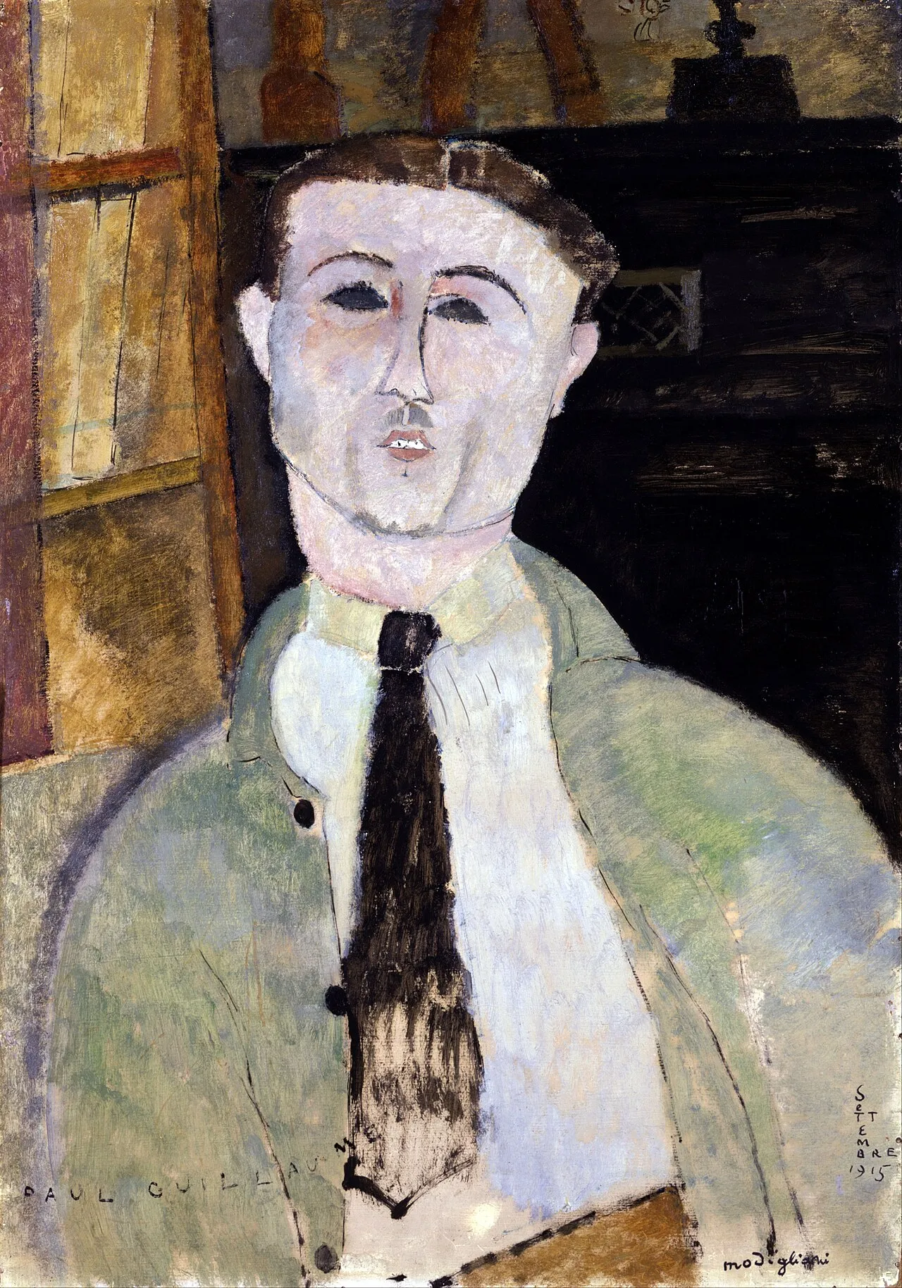 Amedeo Modigliani - Bildnis Paul Guillaume - Reproduktion eines Gemäldes - handgemaltes Öl auf Leinwand