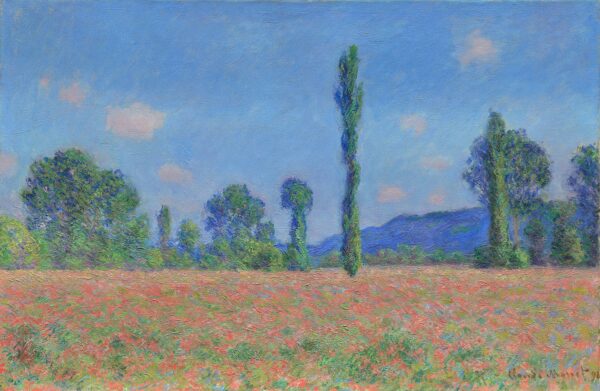 Claude Monet – Mohnfeld (Giverny) – handgemaltes Ölgemälde, Reproduktion auf Leinwand
