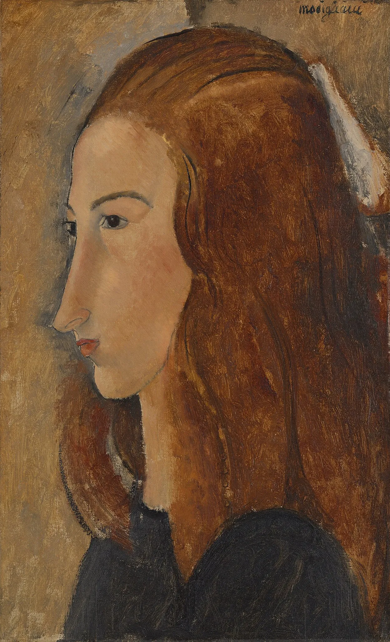 Amedeo Modigliani - Bildnis einer jungen Frau (Yale) - handgemaltes Kunstgemälde - Gemälde in Öl auf Leinwand