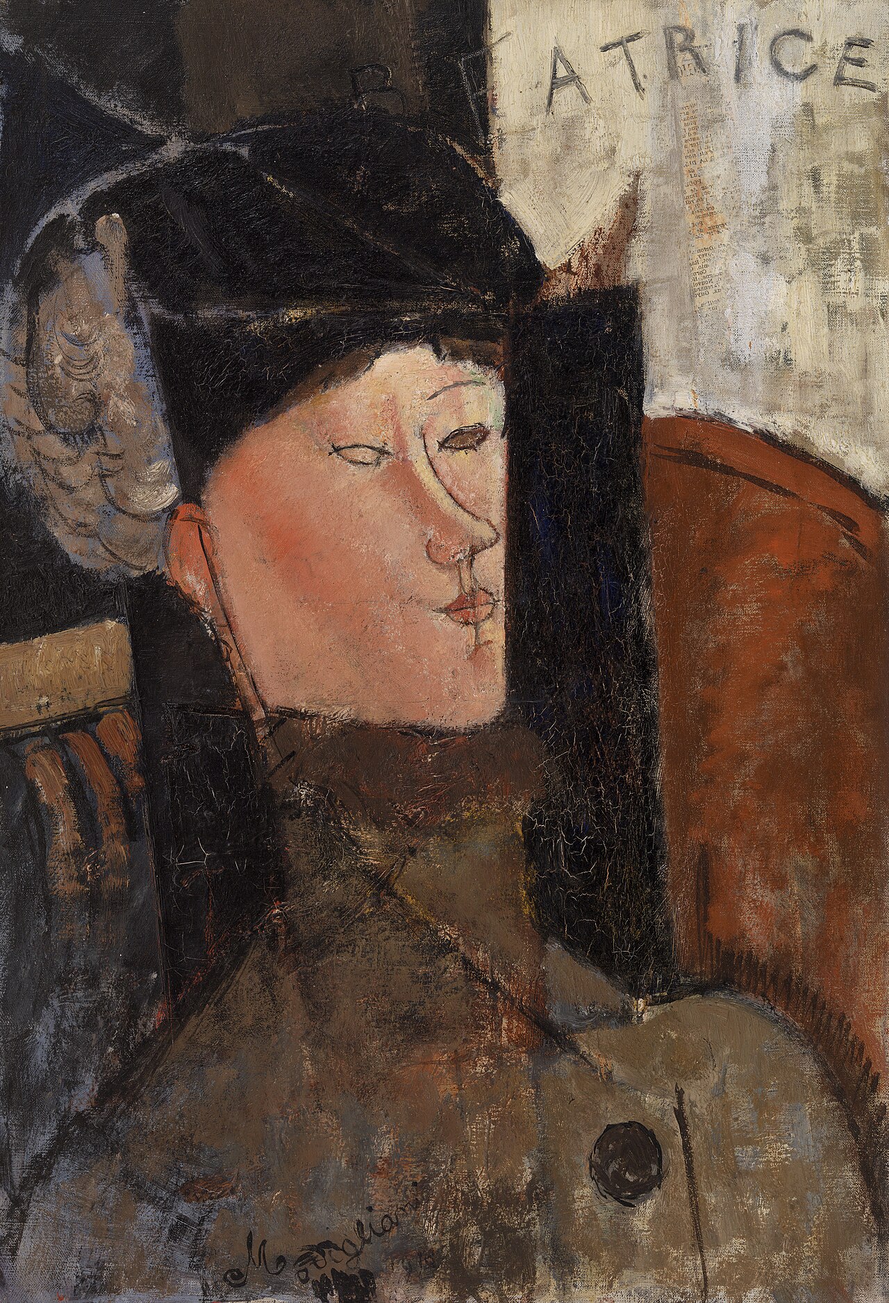 Amedeo Modigliani – Béatrice (ritratto di Béatrice Hastings) – riproduzione dipinta a mano, olio su tela