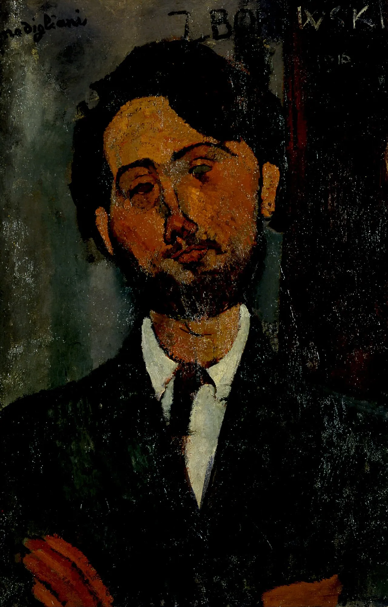 Amedeo Modigliani - Ritratto di Léopold Zborowski (Israel Museum) - riproduzione dipinta a mano - quadro su tela dipinto a mano