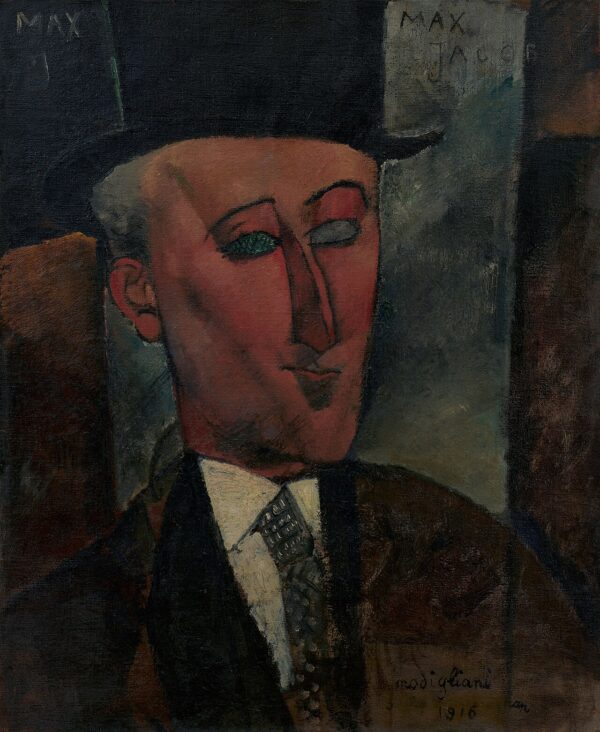 Amedeo Modigliani - Portret Maxa Jacoba (Düsseldorf) - umetniška slika na platnu - ročno slikana reprodukcija