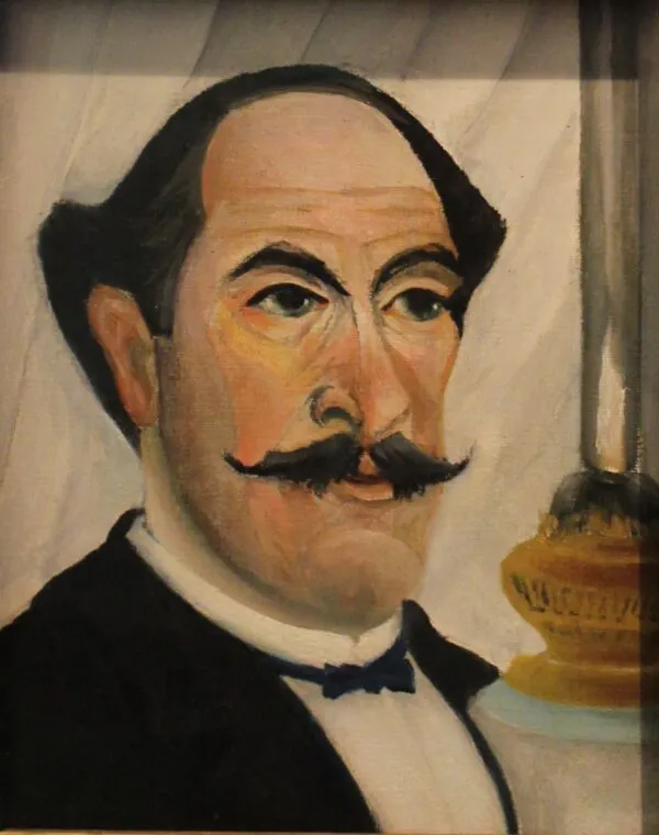 Henri Rousseau - Portret umetnika s svetilko - umetniška slika na platnu - ročno slikana reprodukcija