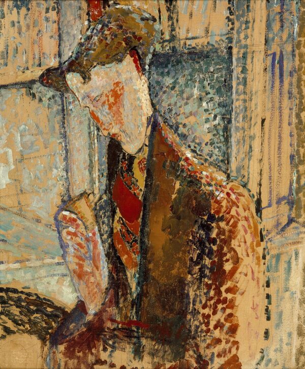 Amedeo Modigliani - Sanjarjenje (študija za portret Franka Burtyja Havilanda) - umetniška slika na platnu - ročno slikana reprodukcija