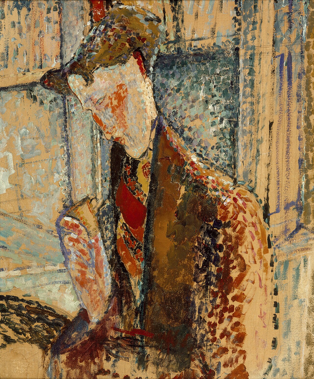 Amedeo Modigliani - Sanjarjenje (študija za portret Franka Burtyja Havilanda) - umetniška slika na platnu - ročno slikana reprodukcija