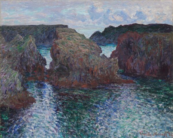 Claude Monet – Felsen bei Port-Goulphar – handgemaltes Ölgemälde, Reproduktion auf Leinwand