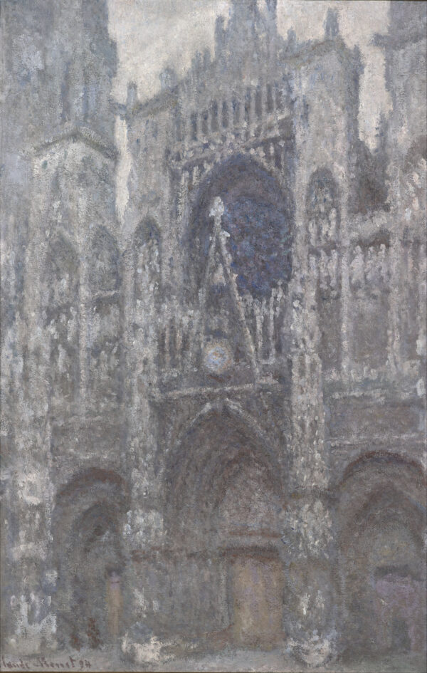 Claude Monet – Kathedrale von Rouen, graues Wetter – handgemaltes Ölgemälde, Reproduktion auf Leinwand