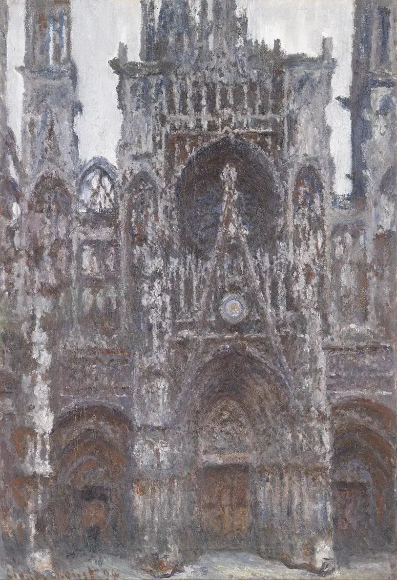 Claude Monet – Kathedrale von Rouen, Portal von vorn – handgemaltes Ölgemälde, Reproduktion auf Leinwand