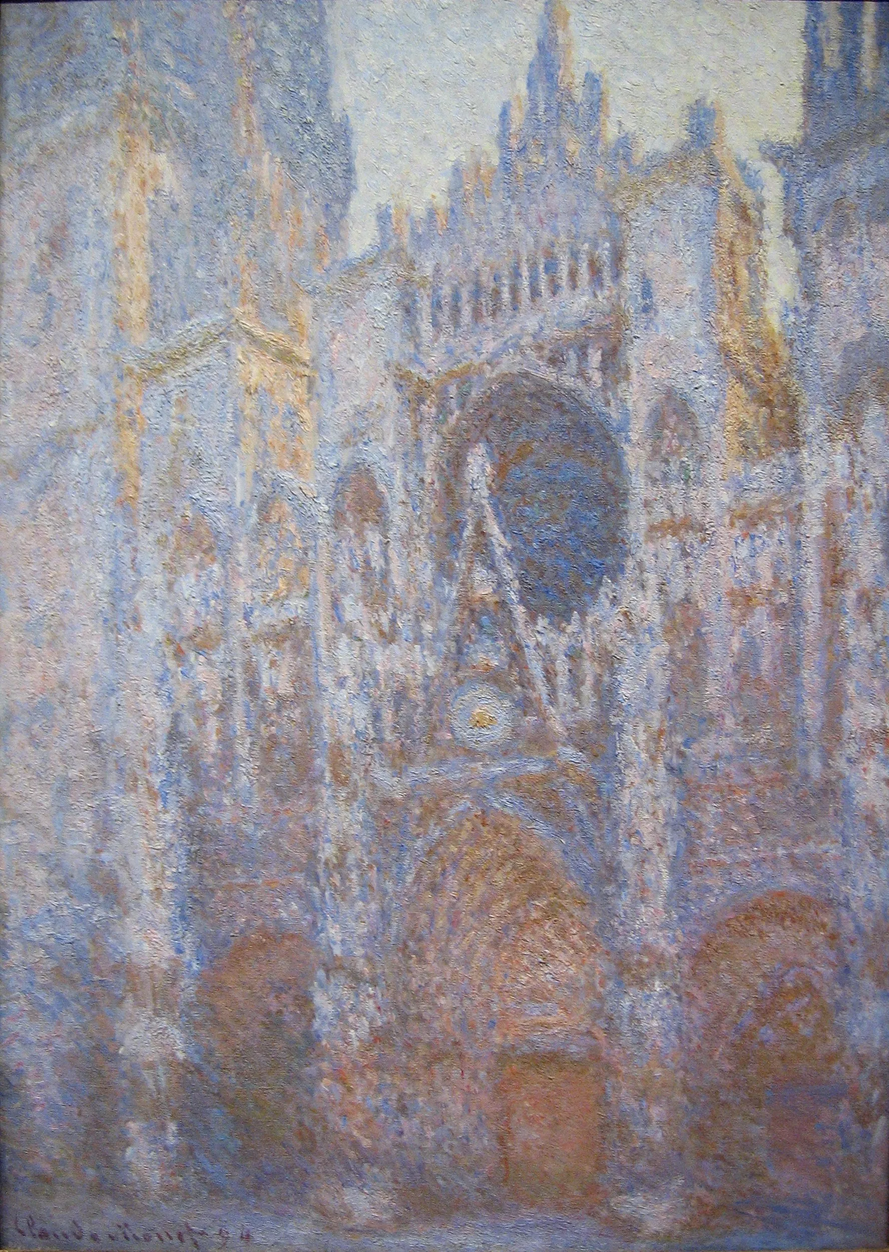 Claude Monet - Kathedrale von Rouen, Portal - Kunstgemälde auf Leinwand - handgemaltes Gemälde