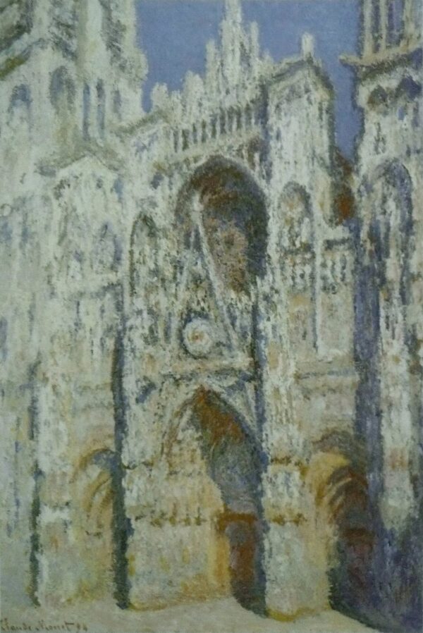 Claude Monet – Kathedrale von Rouen, Portal und Turm Saint-Romain bei vollem Sonnenlicht – handgemaltes Ölgemälde, Reproduktion auf Leinwand
