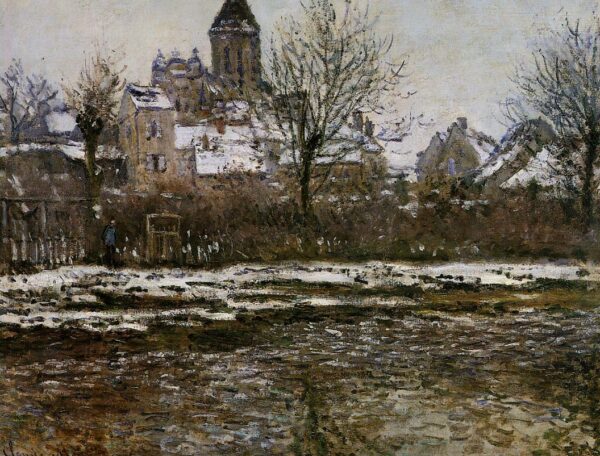 Claude Monet – Schnee-Effekt bei Vétheuil – handgemaltes Ölgemälde, Reproduktion auf Leinwand