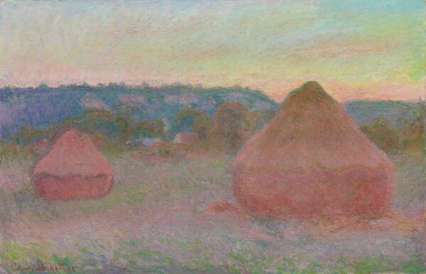 Claude Monet – Getreideschober (Tagesende, Herbst) – handgemaltes Ölgemälde, Reproduktion auf Leinwand