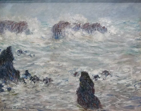Claude Monet – Sturm an der Küste von Belle-Île – handgemaltes Ölgemälde, Reproduktion auf Leinwand