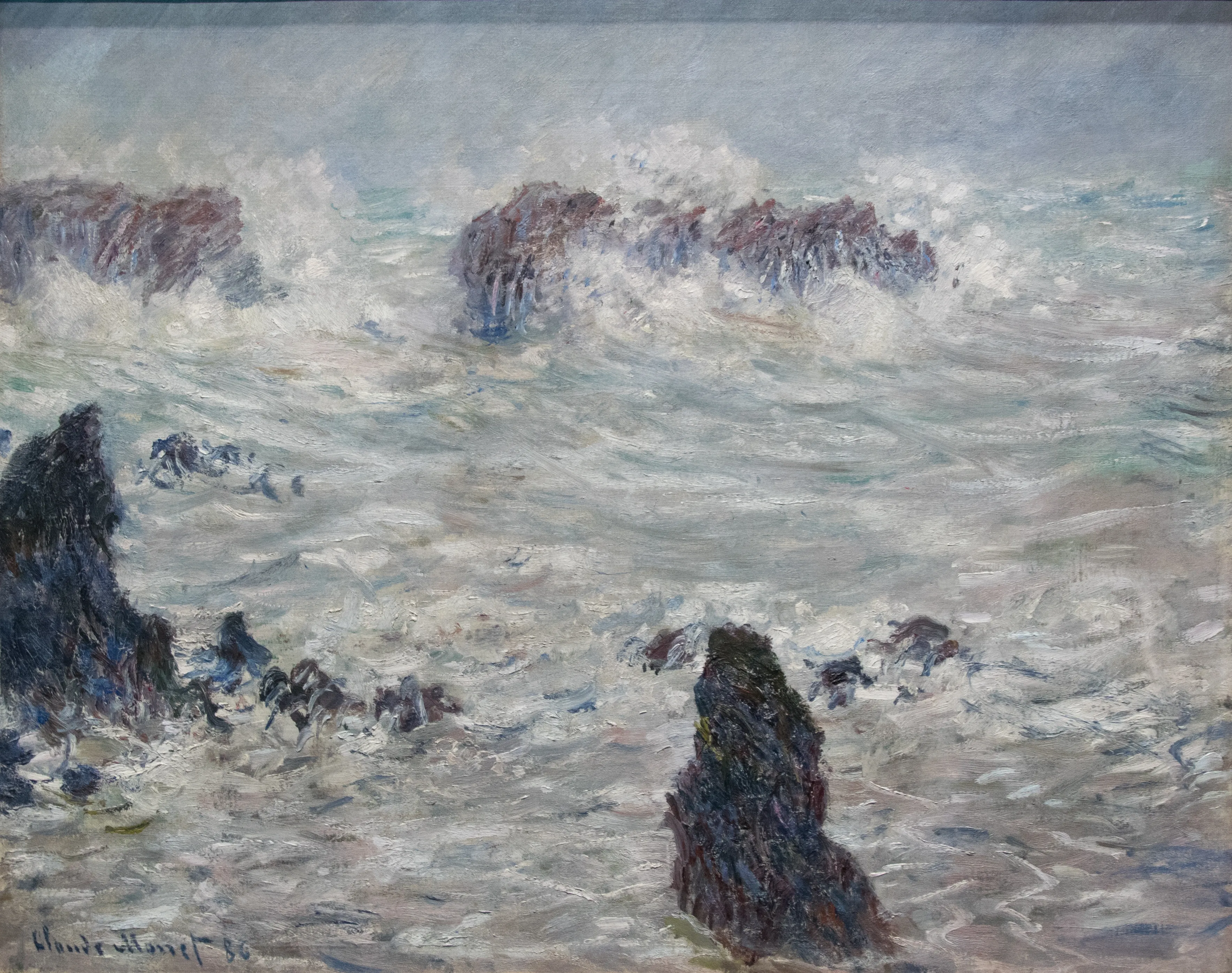 Claude Monet – Sturm an der Küste von Belle-Île – handgemaltes Ölgemälde, Reproduktion auf Leinwand