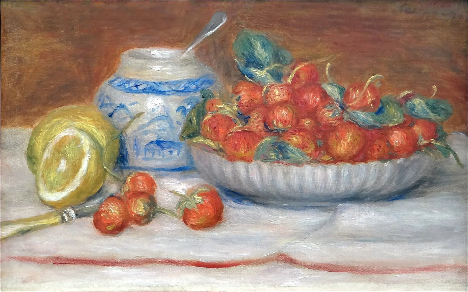 Pierre-Auguste Renoir - Fragole - quadro su tela dipinto a mano - riproduzione