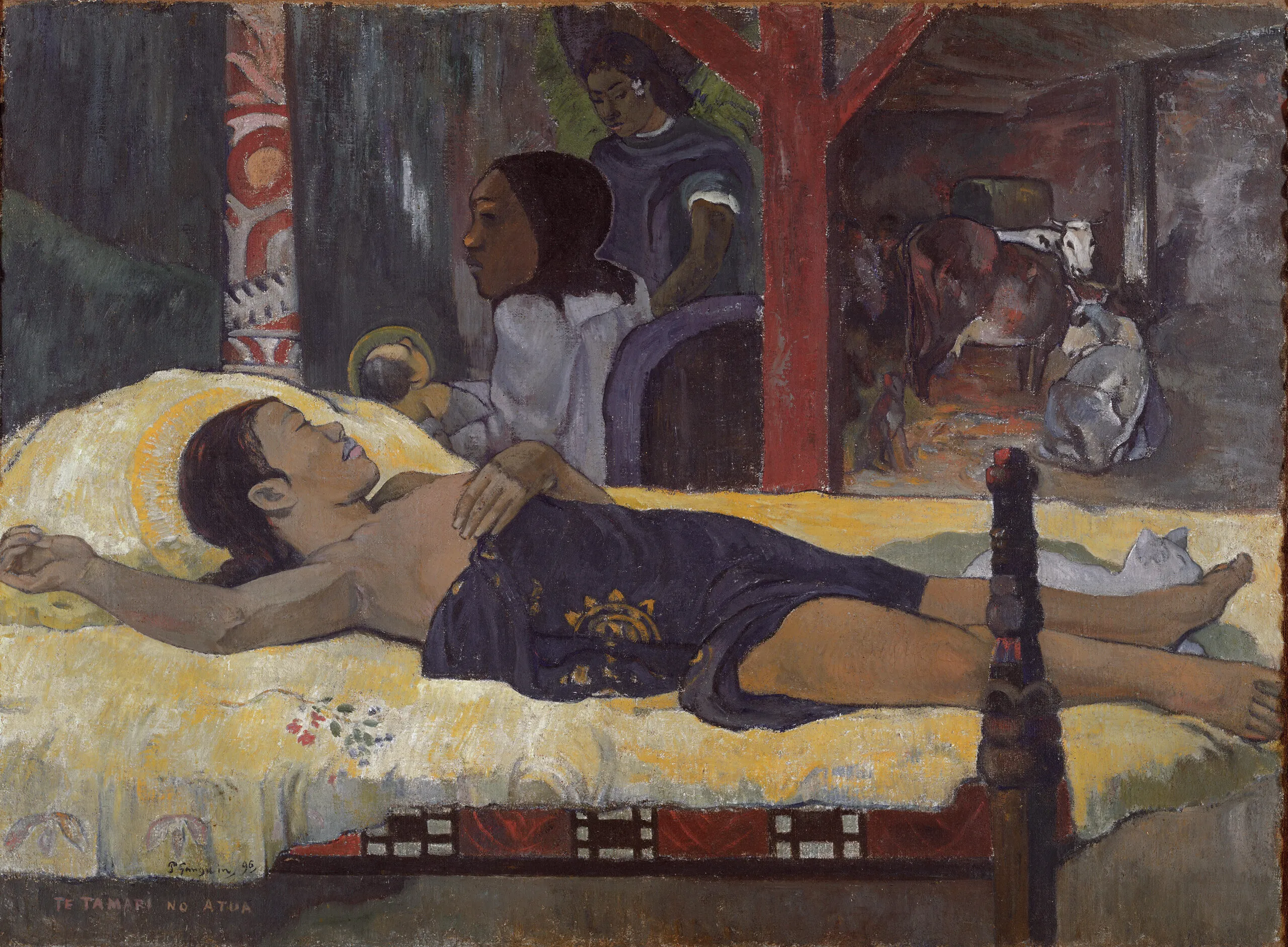 Paul Gauguin - A születés (Te tamari no atua) - művészi festmény a nappaliba - reprodukció vásznon