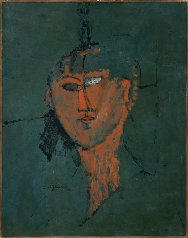 Amedeo Modigliani - Rdeča glava - umetniška slika na platnu - ročno slikana reprodukcija