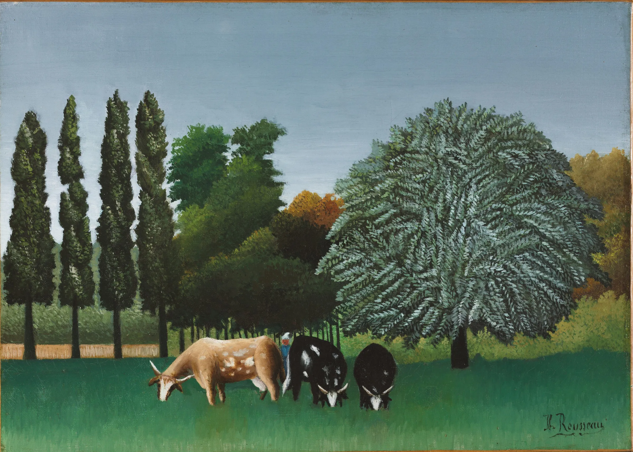 Henri Rousseau - Az Oise partja - művészi festmény vásznon - kézzel festett reprodukció