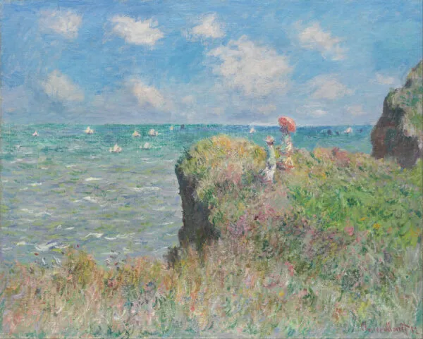 Claude Monet – Spaziergang auf der Klippe bei Pourville – handgemaltes Ölgemälde, Reproduktion auf Leinwand
