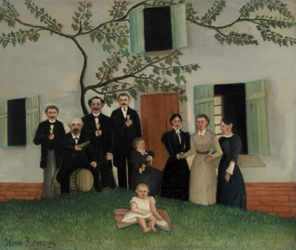 Henri Rousseau - Die Familie - Kunstgemälde auf Leinwand - handgemaltes Gemälde